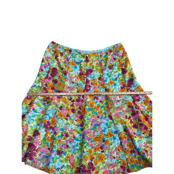 Reversible Floral & Polka Dot A-Line Skirt 27" Length 17" Waist 26" Hips Unbrand - Picture 5 of 7